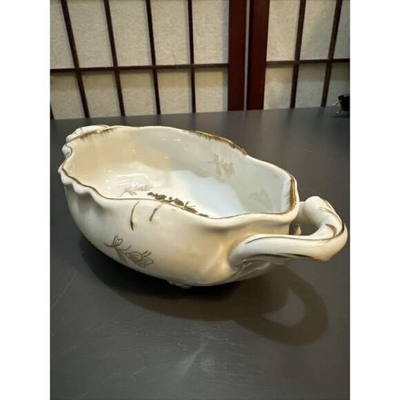 Eisenberg Polzellanfabrik Kalk G M.b.H. Porcelain Handled Candy Bowl 8099 Antiqu - Picture 10 of 16